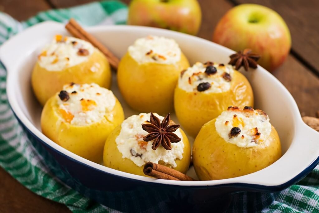 Greitai pagaminami kepti obuoliai su varške