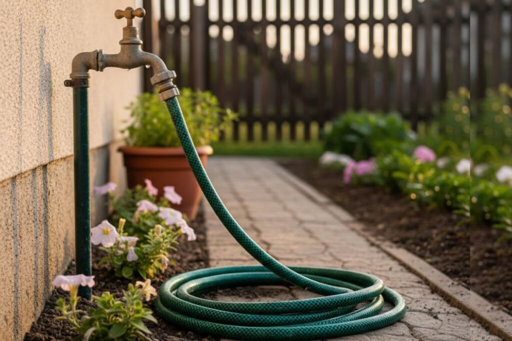 Namo statyba ir vandens kranai lauke