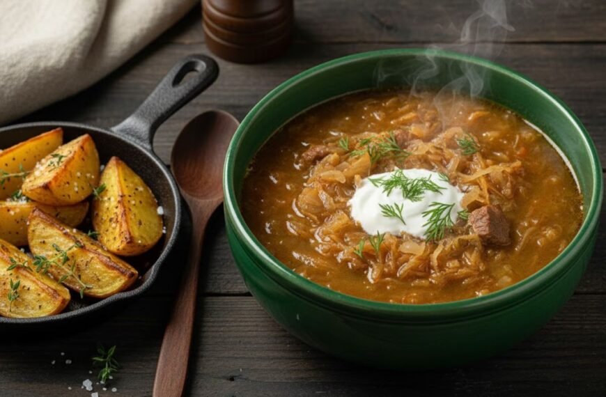 Raugintų kopūstų sriuba su bulvėmis – žiemos pietų karalienė