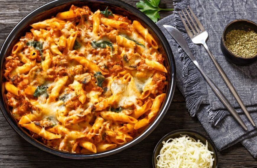 Makaronų apkepas su vištiena – šiluma bei jaukumas lėkštėje ir tobula skonio simfonija