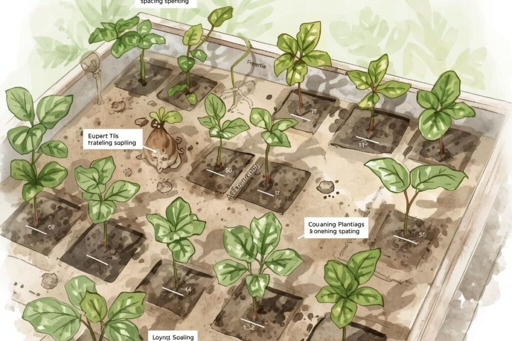 Augalų auginimo atstumai