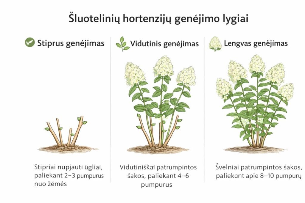 Hortenzijų genėjimas pavasarį