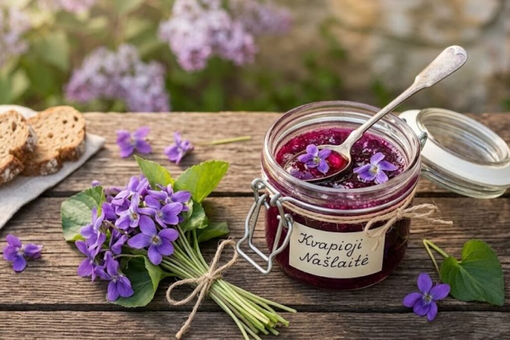 Kvapiosios našlaitės žiedų uogienė