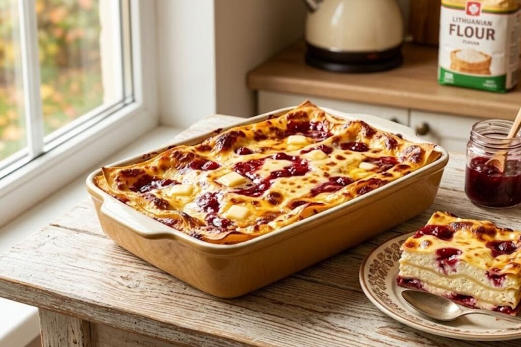 I receptas: saldi lazanija su varške ir uogiene