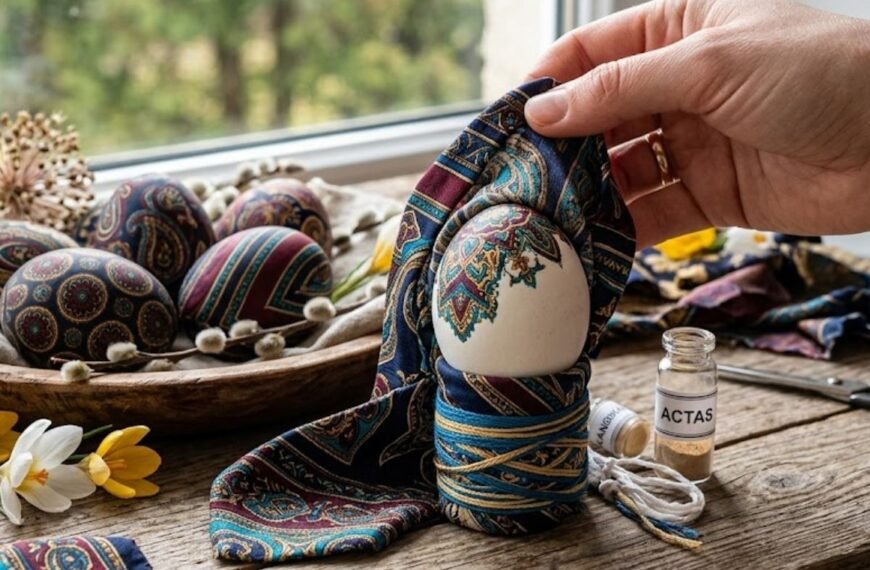 Margučių dažymas šilku: kaip senas kaklaraištis gali virsti velykiniu šedevru?