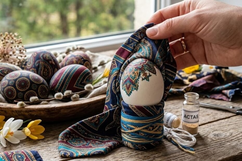 Margučių dažymas šilku: kaip senas kaklaraištis gali virsti velykiniu šedevru?