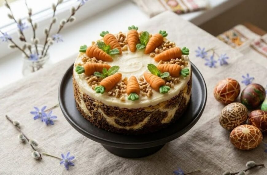 Morkų pyrago sūrio tortas – moderni Velykų klasika viename pjūvyje