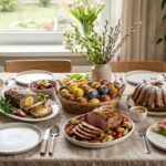 Velykų stalas – pavasariškai, spalvingai ir taupiai. Šventinis meniu 4–6 asmenims iki 60 eurų!