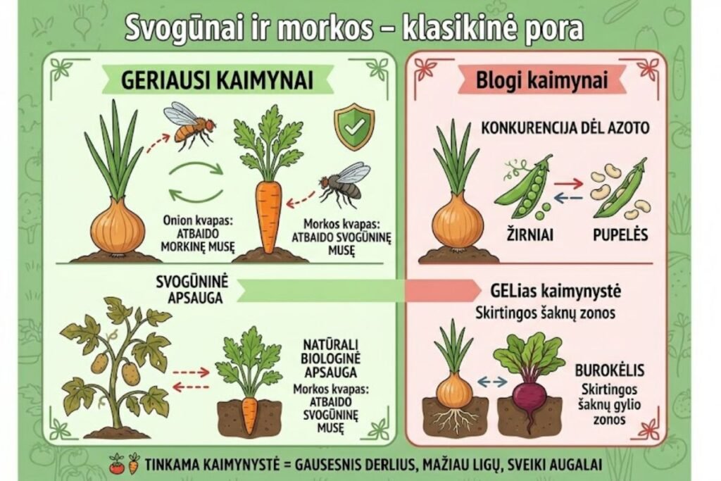 Svogūnai ir morkos – klasikinė pora