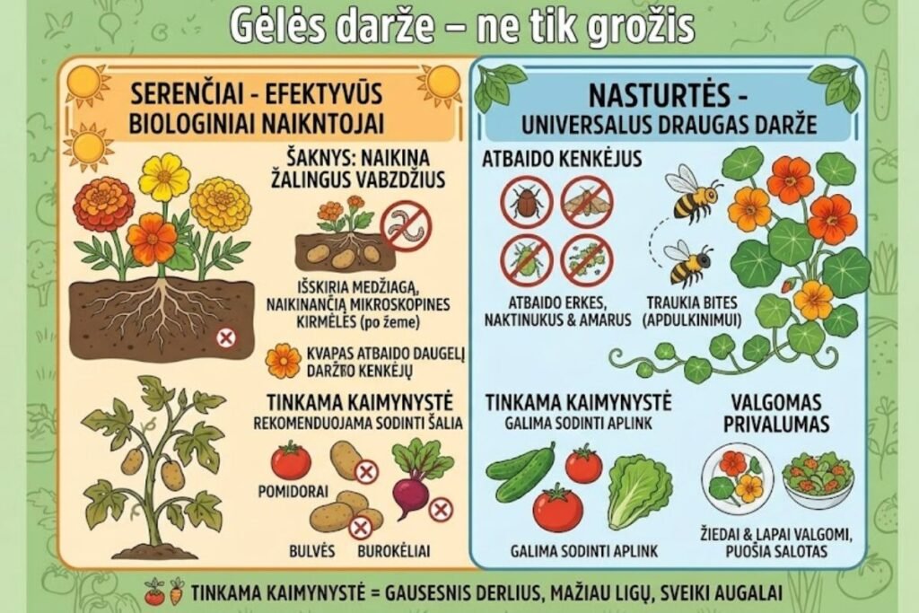 Gėlės darže – ne tik grožis
