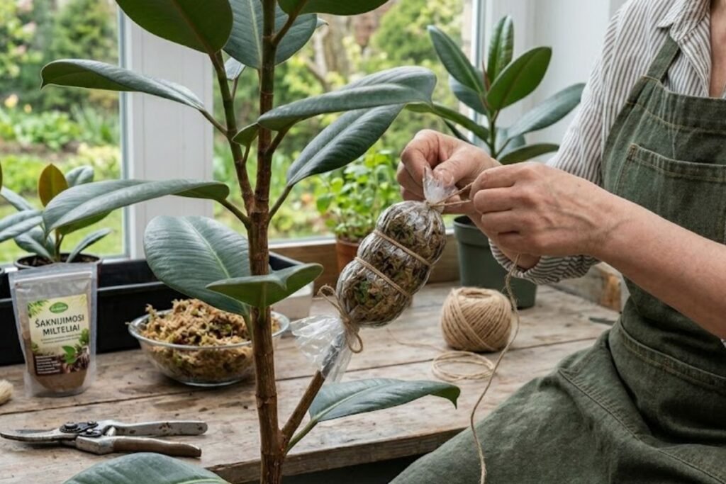 Profesionalų triukas: fikusų dauginimas orinėmis atžalomis