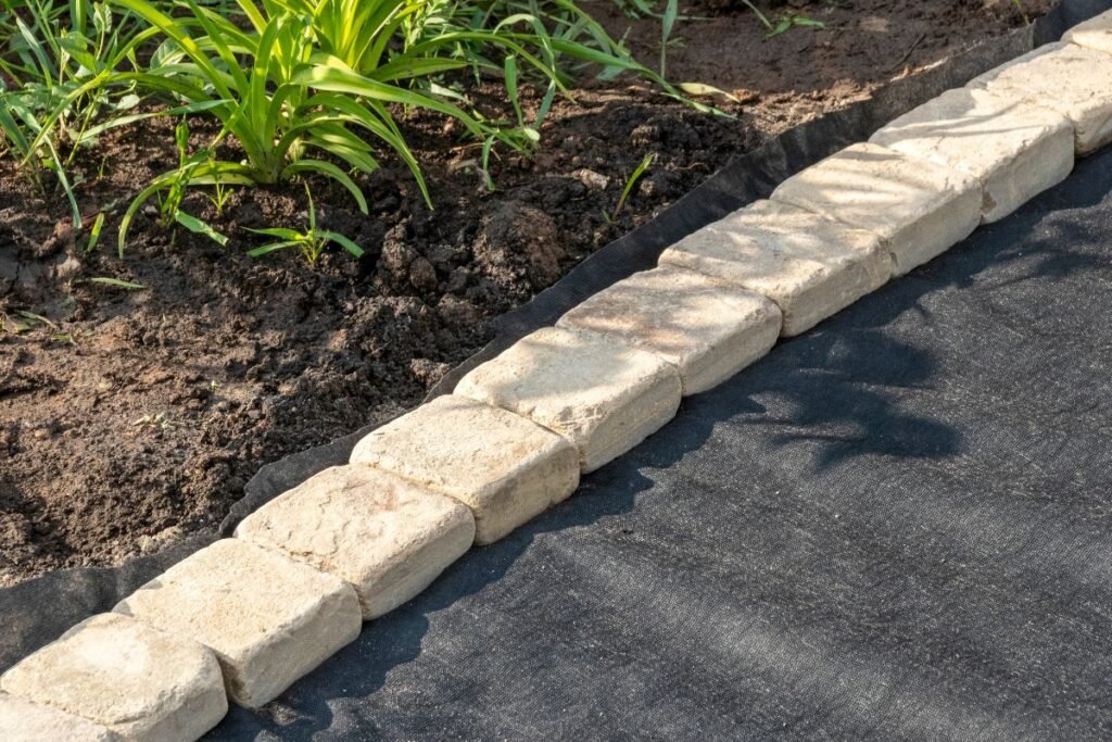 Takų ir terasų įrengimas su geotekstiliniu sluoksniu