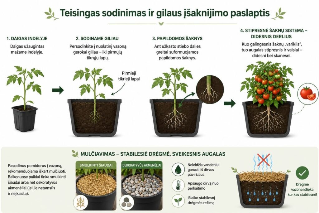 Teisingas sodinimas ir gilaus įšaknijimo paslaptis