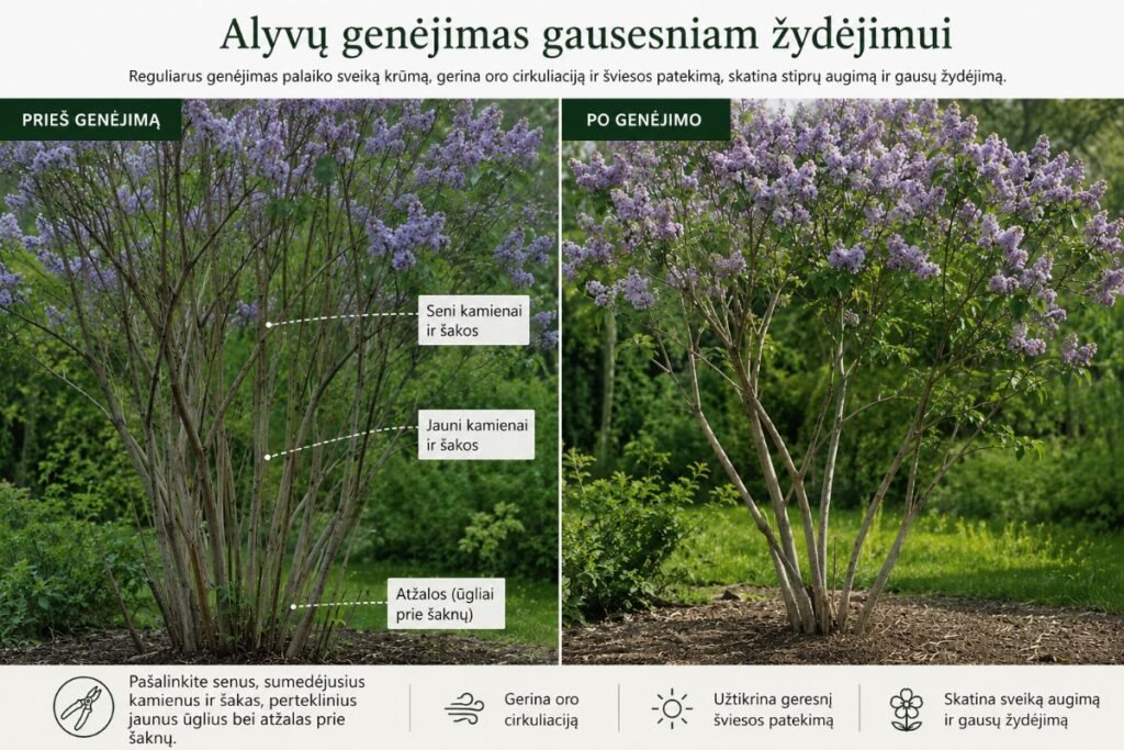 Alyvų genėjimas