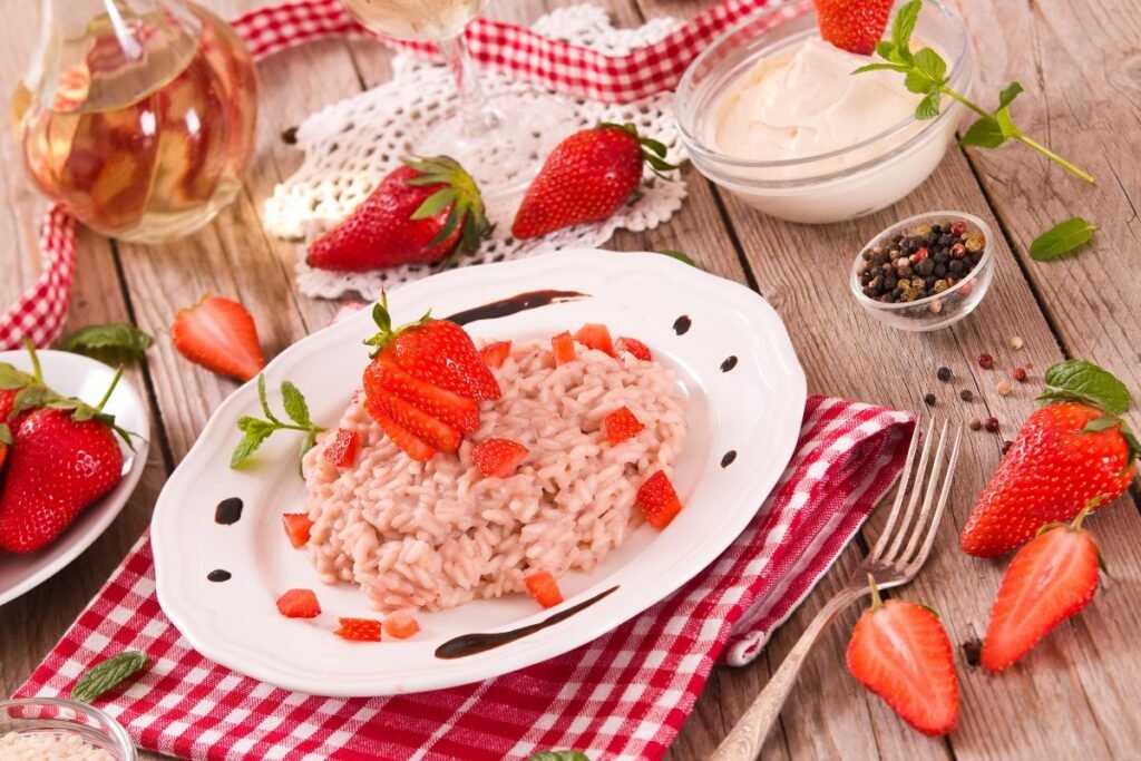 Braškių risotto receptas