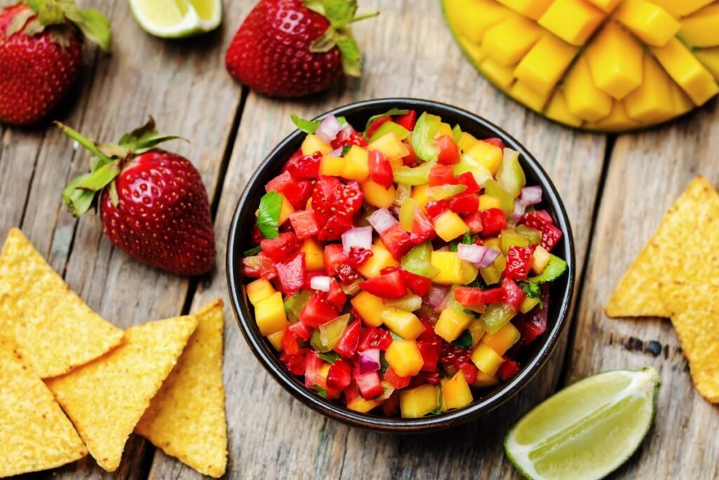 Egzotiškoji braškių ir mango salsa