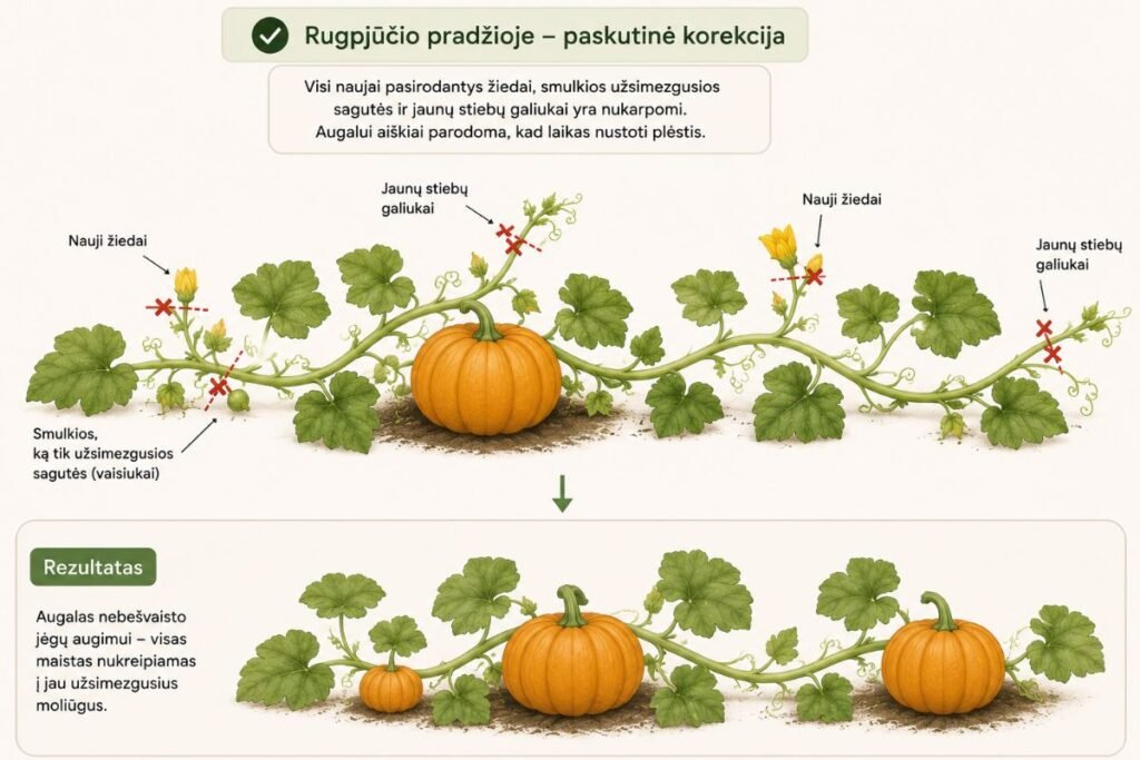 Sezono finišas: kiek moliūgų gali išmaitinti viena šaknis?