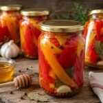 Saldus vasaros stiklainis: marinuota paprika su medumi, kuri užkariaus jūsų rūsio lentynas