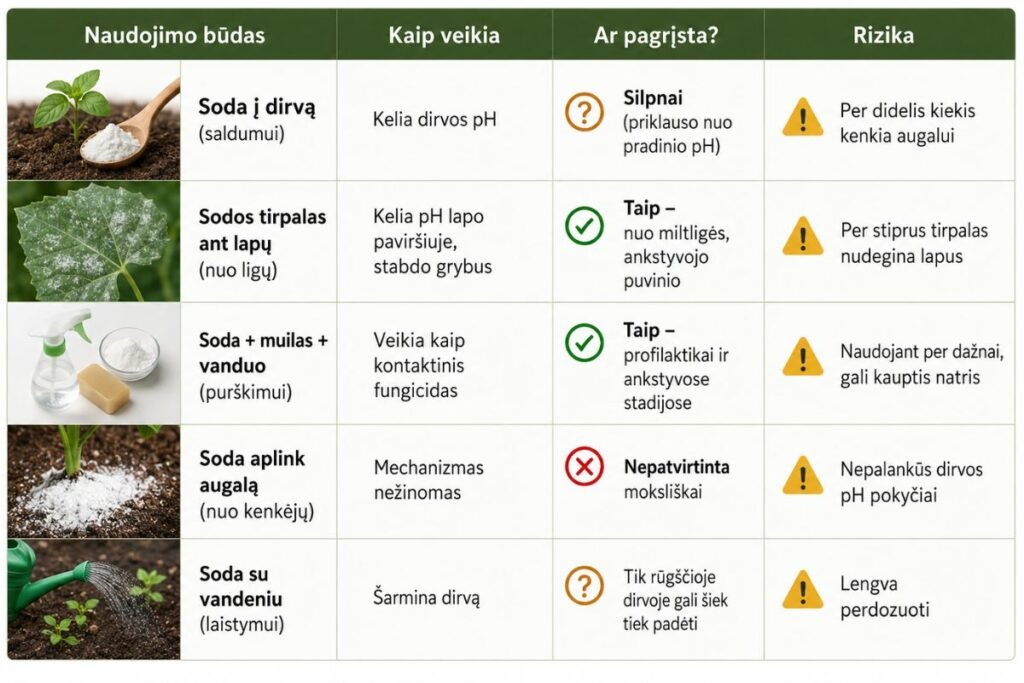 Soda pomidorams: kaip naudoti?
